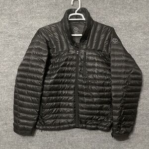 TUMI Preston Down Jacket Men Size Large Black Full Zip Packable Puffer Full Zip